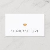 Eenvoudig zwart-wit goudhart aanbevelingskaartje (Voorkant)