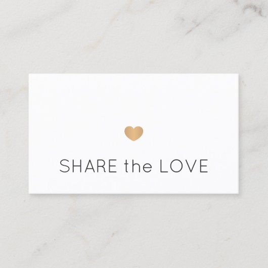 Eenvoudig zwart-wit goudhart aanbevelingskaartje (Voorkant)