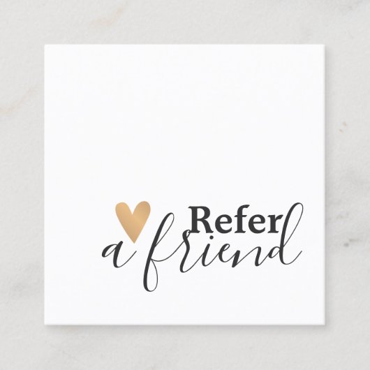 Eenvoudig zwart-wit goudhart aanbevelingskaartje (Voorkant)