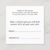 Eenvoudig zwart-wit goudhart aanbevelingskaartje (Achterkant)