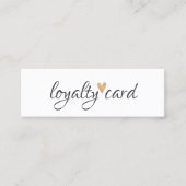 Eenvoudig zwart-wit goudhart klantenkaartje (Voorkant)