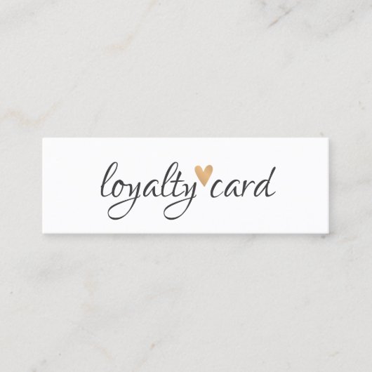 Eenvoudig zwart-wit goudhart klantenkaartje (Voorkant)