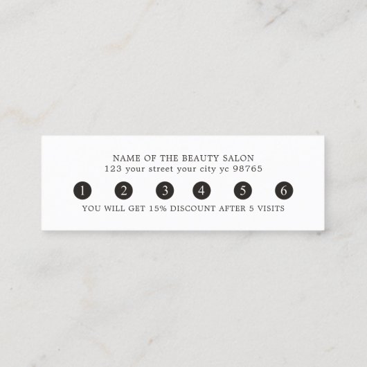 Eenvoudig zwart-wit goudhart klantenkaartje (Achterkant)