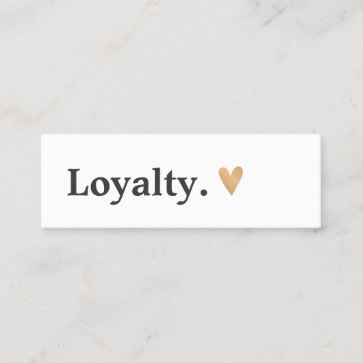 Eenvoudig zwart-wit goudhart klantenkaartje (Voorkant)