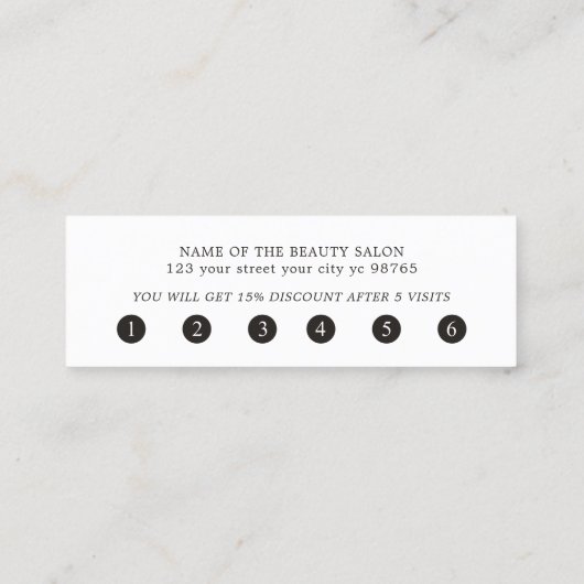 Eenvoudig zwart-wit goudhart klantenkaartje (Achterkant)