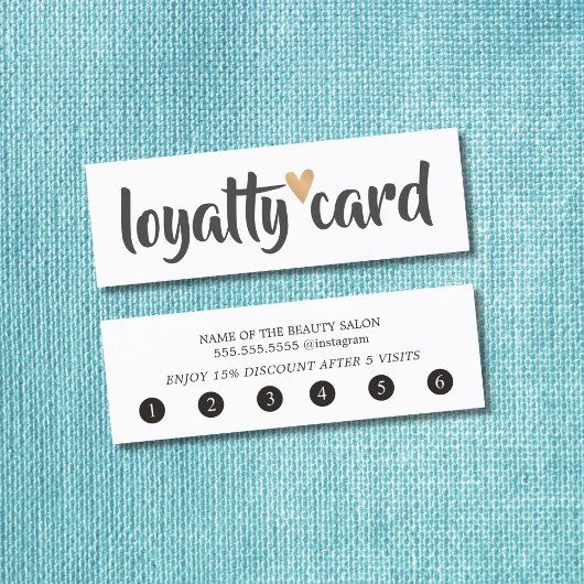 Eenvoudig zwart-wit goudhart klantenkaartje