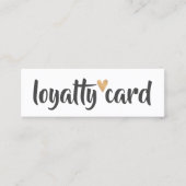 Eenvoudig zwart-wit goudhart klantenkaartje (Voorkant)