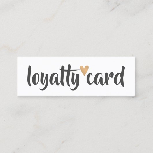 Eenvoudig zwart-wit goudhart klantenkaartje (Voorkant)