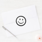 Eenvoudig zwart wit grafisch gezicht ronde sticker (Envelop)