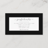 Eenvoudig zwart wit grijs legant monogram script visitekaartje (Achterkant)