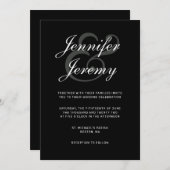 Eenvoudig zwart-wit grijs script in één kaart (Voorkant / Achterkant)