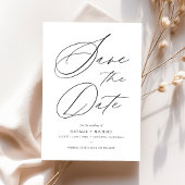 Eenvoudig zwart-wit handschrift met briefing save the date