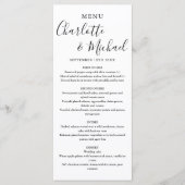 Eenvoudig zwart-wit handtekening script huwelijksm menu (Voorkant)