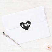 Eenvoudig zwart wit hart zijn sticker labels (Envelop)