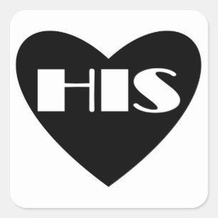 Eenvoudig zwart wit hart zijn sticker labels