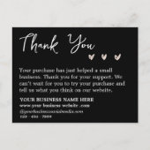 Eenvoudig zwart-wit - Hartelijk dank voor uw bedri Briefkaart (Voorkant)