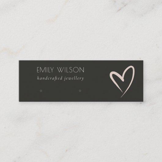 Eenvoudig zwart-wit hartonderzoek Veroorbaar beeld Mini Visitekaartje (Voorkant)