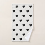 Eenvoudig zwart-wit hartpatroon bad handdoek (Handdoek)