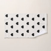 Eenvoudig zwart-wit hartpatroon bad handdoek (Handdoek)