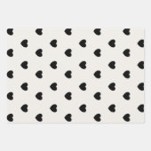 Eenvoudig zwart-wit hartpatroon inpakpapier vel (Voorkant)