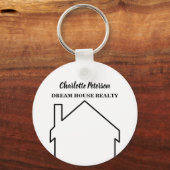 Eenvoudig zwart-wit huis — Estate-agent Sleutelhanger (Voorkant)