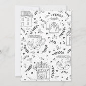 Eenvoudig zwart wit huis kerstfeest kaart (Achterkant)