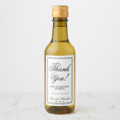 Eenvoudig zwart-wit huwelijk bedankt Mini Wijn Etiket (Voorkant)
