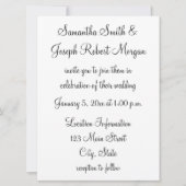 Eenvoudig zwart-wit huwelijk kaart (Voorkant)