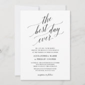 Eenvoudig zwart-wit huwelijk kaart (Voorkant)