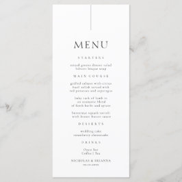 Eenvoudig zwart-wit huwelijk menu