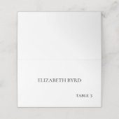 Eenvoudig zwart-wit huwelijk plaatskaartje (Buitenkant ongevouwen)