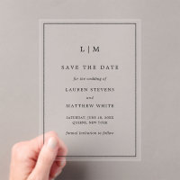 Eenvoudig zwart-wit huwelijk sparen de Datum