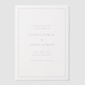 Eenvoudig zwart-wit huwelijk sparen de Datum Vellum Uitnodigingen (Voorkant)