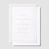 Eenvoudig zwart-wit huwelijk sparen de Datum Vellum Uitnodigingen (Offset)