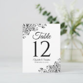 Eenvoudig Zwart & Wit Huwelijksbar Menu Tafelnumme (Staand voorkant)