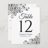 Eenvoudig Zwart & Wit Huwelijksbar Menu Tafelnumme (Voorkant / Achterkant)