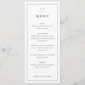 Eenvoudig zwart-wit huwelijksdiner menu (Voorkant)