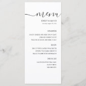 Eenvoudig zwart-wit huwelijksmenu menu (Voorkant)