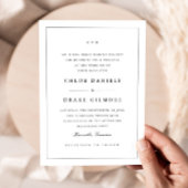 Eenvoudig zwart-wit huwelijksmonogram kaart