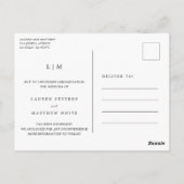 Eenvoudig zwart-wit huwelijksuitstel briefkaart (Achterkant)