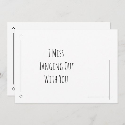 Eenvoudig zwart-wit "Ik juffrouw met u mee" (Voorkant / Achterkant)