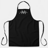 Eenvoudig zwart-wit initiaal modern monogram schort (Voorkant)