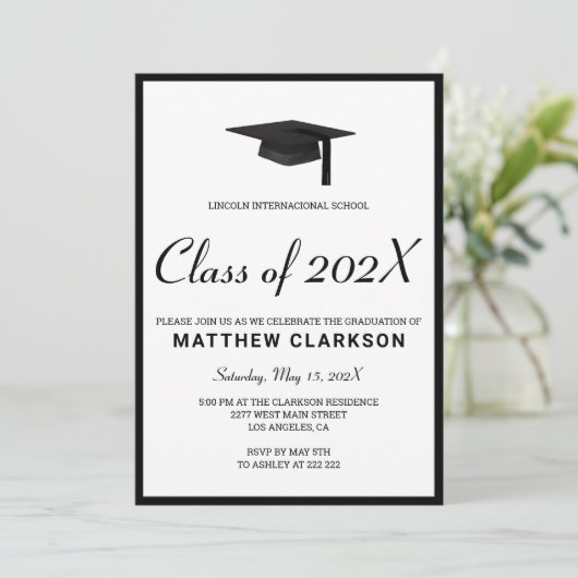 Eenvoudig zwart-wit kaart (Staand voorkant)