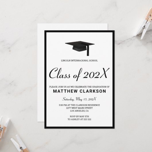 Eenvoudig zwart-wit kaart (Voorkant / Achterkant in situ)