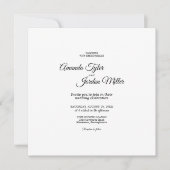 Eenvoudig zwart-wit-kalligrafiesplein kaart (Voorkant)