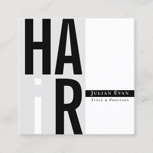 Eenvoudig zwart-wit kapper Visitekaartje (Voorkant)