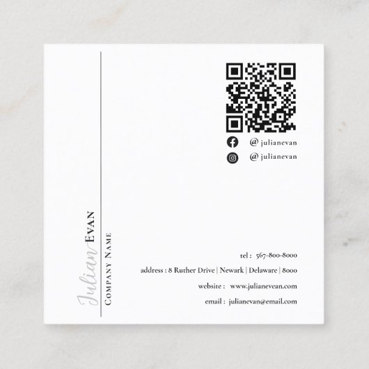 Eenvoudig zwart-wit kapper Visitekaartje (Achterkant)