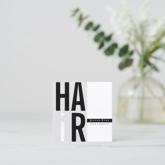 Eenvoudig zwart-wit kapper Visitekaartje (Staand voorkant)