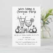 Eenvoudig zwart-wit kerstfeest kaart (Staand voorkant)