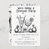 Eenvoudig zwart-wit kerstfeest kaart (Voorkant / Achterkant)